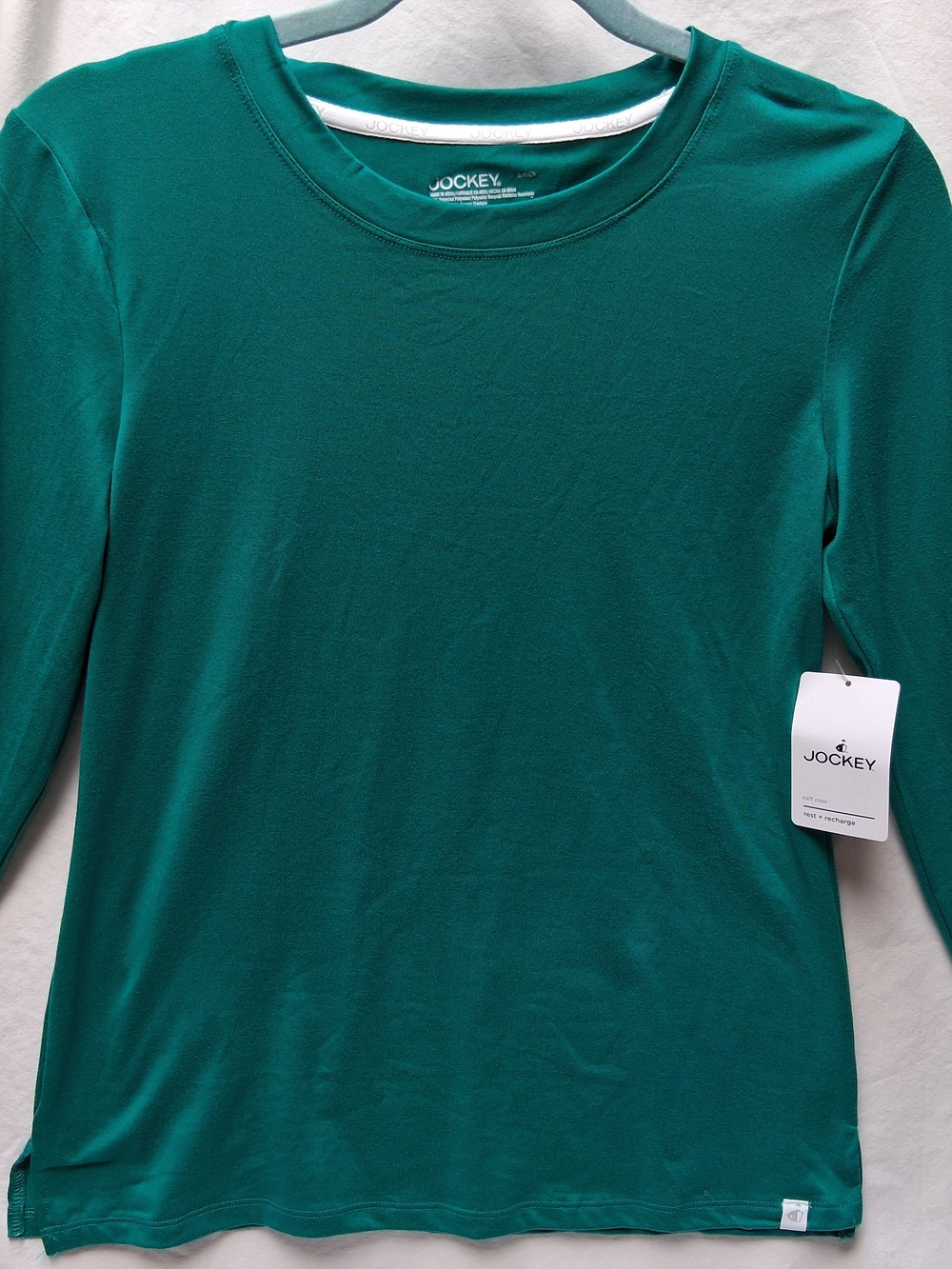 Jockey Teal Long Sleeve Crew Neck Top NWT